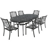 Cast Iron Outdoor 6 Seater Helga Aluminium Outdoor Dining Set