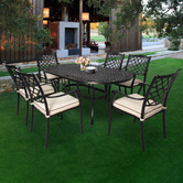 Cast Iron Outdoor 6 Seater Helga Aluminium Outdoor Dining Set