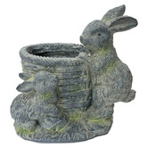 Cast Iron Outdoor Finch Rabbit Planter