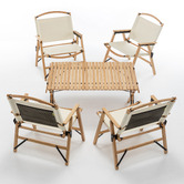 Cast Iron Outdoor 4 Seater Pierre Camping Table &amp; Chair Set