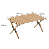 Cast Iron Outdoor Pierre Bamboo Camping Table
