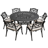 Cast Iron Outdoor 6 Seater Jessa Outdoor Dining Table &amp; Chair Set