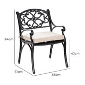 Cast Iron Outdoor 6 Seater Jessa Outdoor Dining Table &amp; Chair Set