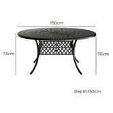 Cast Iron Outdoor 6 Seater Jessa Outdoor Dining Table &amp; Chair Set
