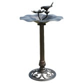 Cast Iron Outdoor Lotus Bird Bath &amp; Feeder