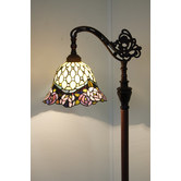 Tiffany Emporium Rose Bridge Arm Tiffany Floor Lamp