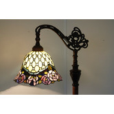 Tiffany Emporium Rose Bridge Arm Tiffany Floor Lamp