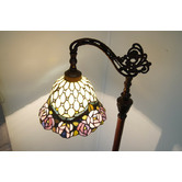 Tiffany Emporium Rose Bridge Arm Tiffany Floor Lamp