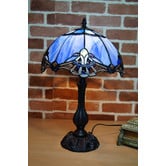 Tiffany Emporium Baroque Leadlight Blue Stained Glass Tiffany Desk Lamp