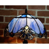 Tiffany Emporium Baroque Leadlight Blue Stained Glass Tiffany Desk Lamp
