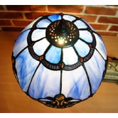 Tiffany Emporium Baroque Leadlight Blue Stained Glass Tiffany Desk Lamp