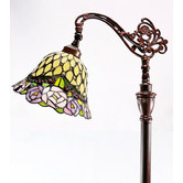Tiffany Emporium Rose Bridge Arm Tiffany Floor Lamp