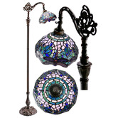 Tiffany Emporium Dragonfly Leadlight Bridge Arm Tiffany Floor Lamp