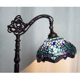 Tiffany Emporium Dragonfly Leadlight Bridge Arm Tiffany Floor Lamp