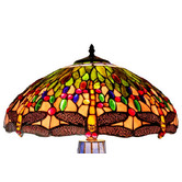 Tiffany Emporium Dragonfly Large Green Tiffany Table Lamp