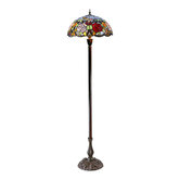 Tiffany Emporium Hummingbird Flower Stained Glass Tiffany Floor Lamp