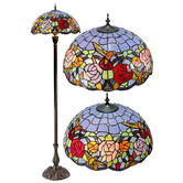 Tiffany Emporium Hummingbird Flower Stained Glass Tiffany Floor Lamp