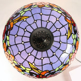Tiffany Emporium Hummingbird Flower Stained Glass Tiffany Floor Lamp
