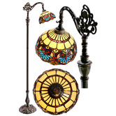 Tiffany Emporium Boheme Leadlight Bridge Arm Tiffany Floor Lamp