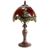 Tiffany Emporium 37cm Red Baroque Tiffany-Style Mini Table Lamp