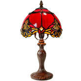 Tiffany Emporium 37cm Red Baroque Tiffany-Style Mini Table Lamp