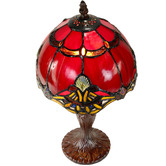 Tiffany Emporium 37cm Red Baroque Tiffany-Style Mini Table Lamp