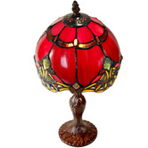 Tiffany Emporium 37cm Red Baroque Tiffany-Style Mini Table Lamp