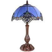 Tiffany Emporium Baroque Leadlight Blue Stained Glass Tiffany Desk Lamp