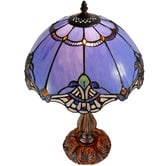 Tiffany Emporium Baroque Leadlight Blue Stained Glass Tiffany Desk Lamp