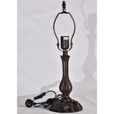 Tiffany Emporium 48cm Blue &amp; Red Tulip Tiffany-Style Bedside Lamp