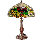 Tiffany Emporium 58cm Red Camellia Tiffany-Style Table Lamp