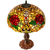 Tiffany Emporium 58cm Red Camellia Tiffany-Style Table Lamp