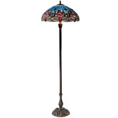 Tiffany Emporium Blue Dragonfly Tiffany-Style Floor Lamp