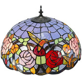 Tiffany Emporium Hummingbird Flower Stained Glass Tiffany Floor Lamp