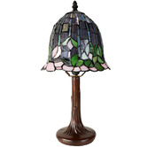 Tiffany Emporium Lotus Tiffany-Style Mini Table Lamp