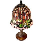 Tiffany Emporium Lotus Tiffany-Style Mini Table Lamp