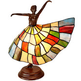 Tiffany Emporium Skirted Dancer Leadlight Tiffany Table Lamp