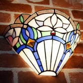 Tiffany Emporium Floral Tiffany Leadlight Wall Sconce