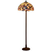 Tiffany Emporium Blossom Bird Metal Tiffany Floor Lamp