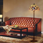 Tiffany Emporium Blossom Bird Metal Tiffany Floor Lamp
