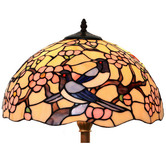 Tiffany Emporium Blossom Bird Metal Tiffany Floor Lamp