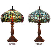 Tiffany Emporium Dragonfly Blue Tiffany-Style Bedside Lamp