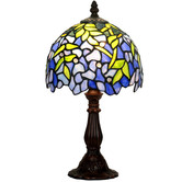 Tiffany Emporium Wisteria Blue Tiffany-Style Mini Table Lamp