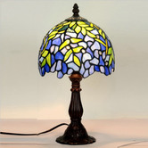 Tiffany Emporium Wisteria Blue Tiffany-Style Mini Table Lamp