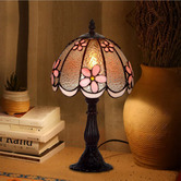 Tiffany Emporium 37cm Pink Daisy Tiffany-Style Mini Table Lamp