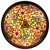 Tiffany Emporium Garden Cosmos Tiffany-Style Flush Mount Ceiling Light