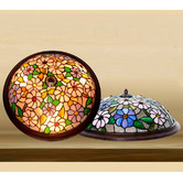 Tiffany Emporium Garden Cosmos Tiffany-Style Flush Mount Ceiling Light