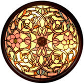 Tiffany Emporium Wisteria Flower Tiffany-Style Flush Mount Ceiling Light