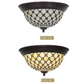 Tiffany Emporium Bead Tiffany-Style Flush Mount Ceiling Light