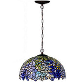 Tiffany Emporium Blue Wisteria Tiffany-Style Pendant Light